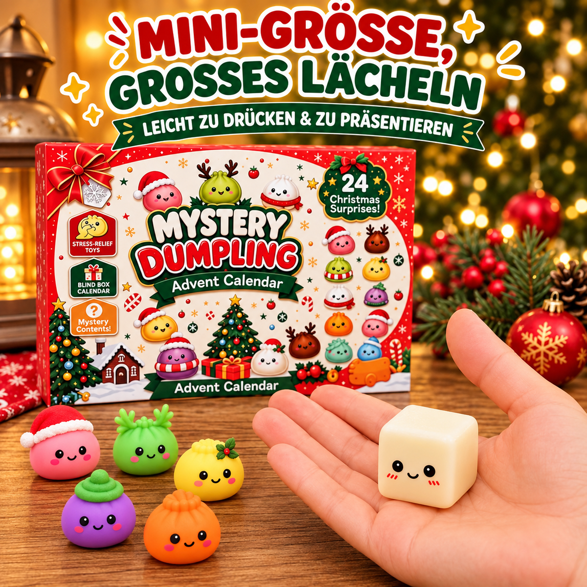 ミステリーダンプリング アドベントカレンダー – 24個のサプライズスクイーズ