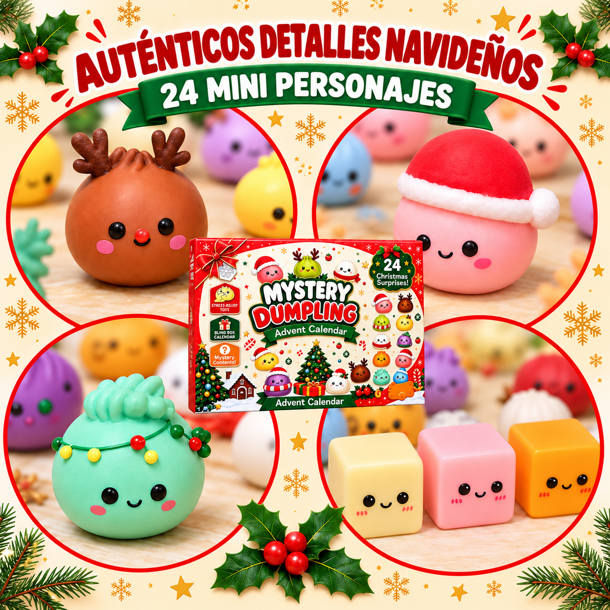 Adventní kalendář Mystery Dumpling – 24 překvapivých squishy hraček