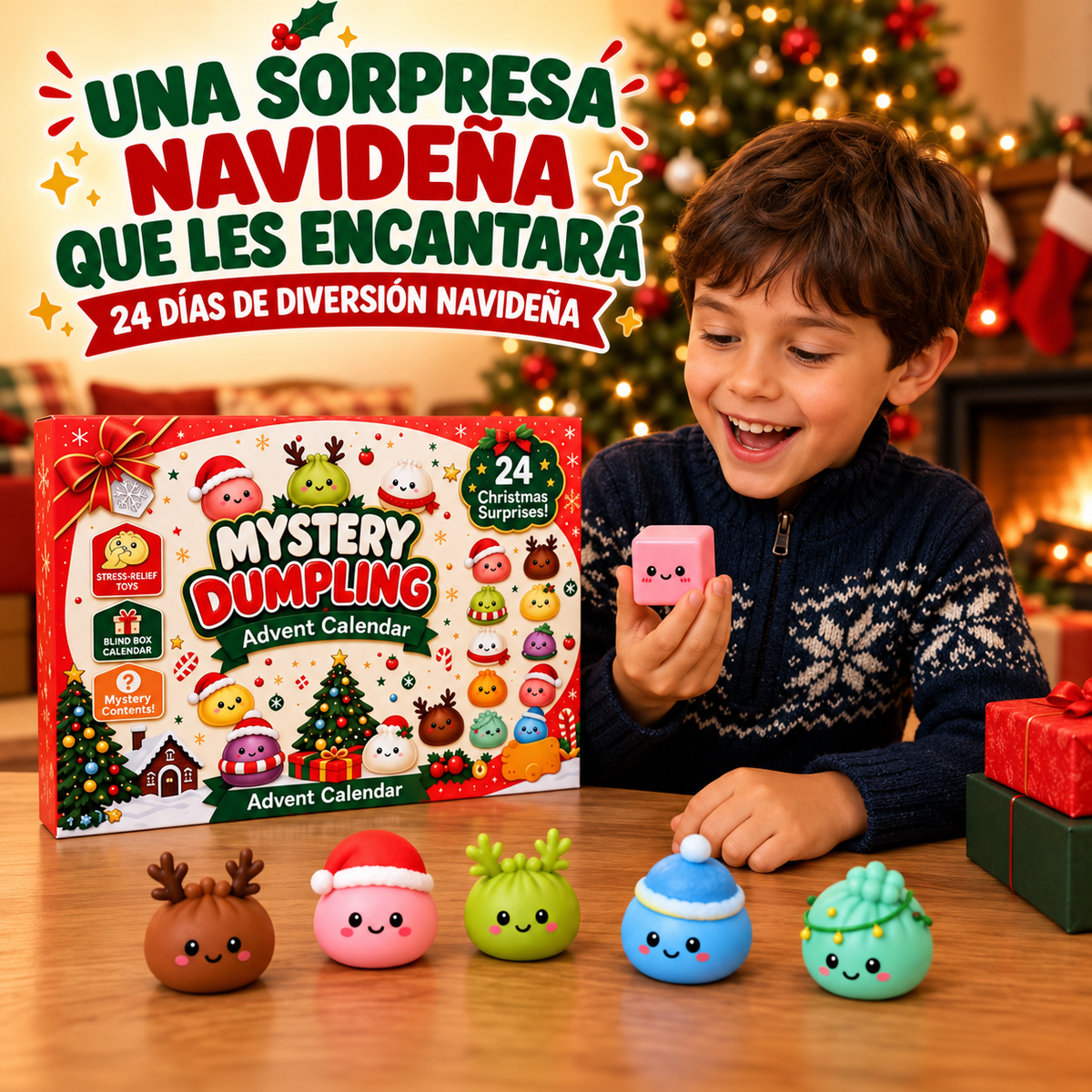 Adventní kalendář Mystery Dumpling – 24 překvapivých squishy hraček