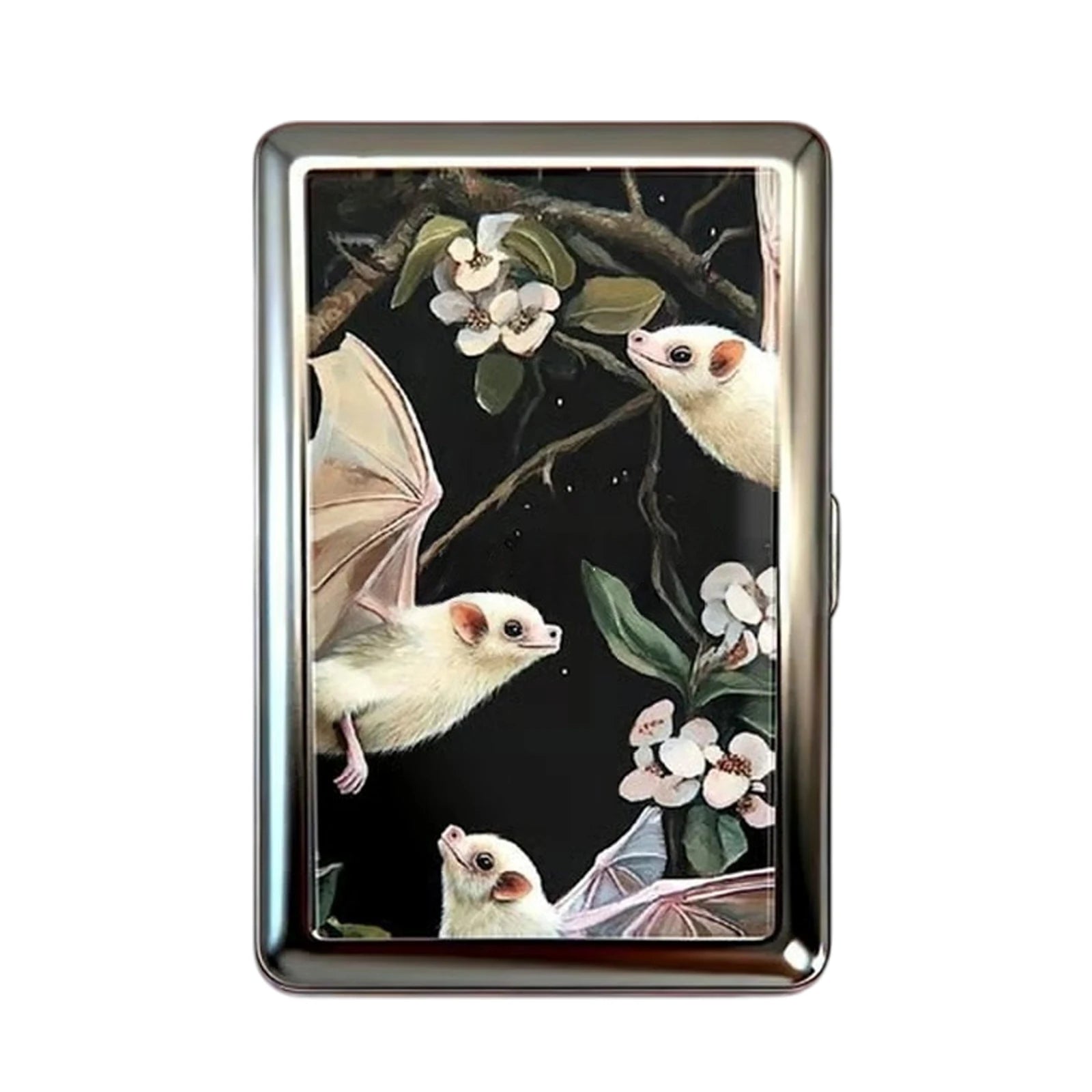 Vintage Style Metal Cigarette Carrying Case Art Deco Design Versatile Card & Cash Case Easy Snap Gift Idea for for Women and Men