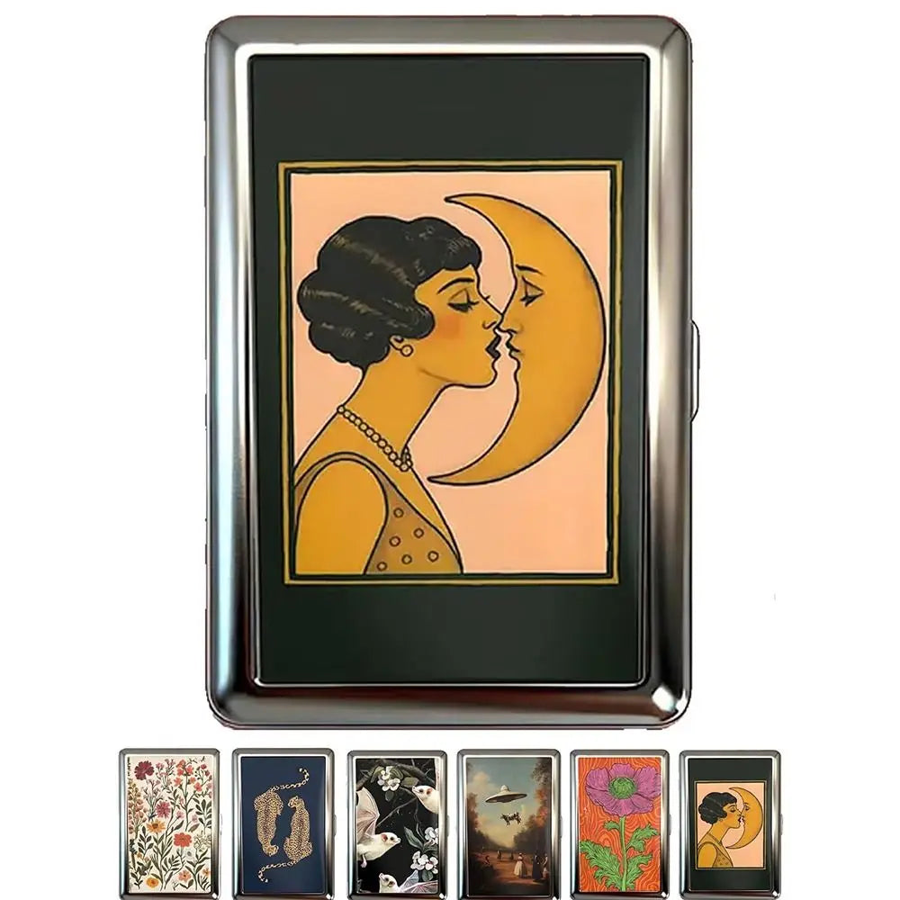 Vintage-Style Vintage Card Case Metal Material Easy Snap Metal Case Versatile Design Multi-function Card Holder ID Card Holder