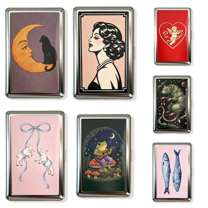 Vintage-Style Vintage Card Case Versatile Design Metal Material Metal Case Easy Snap Multi-function Card Holder