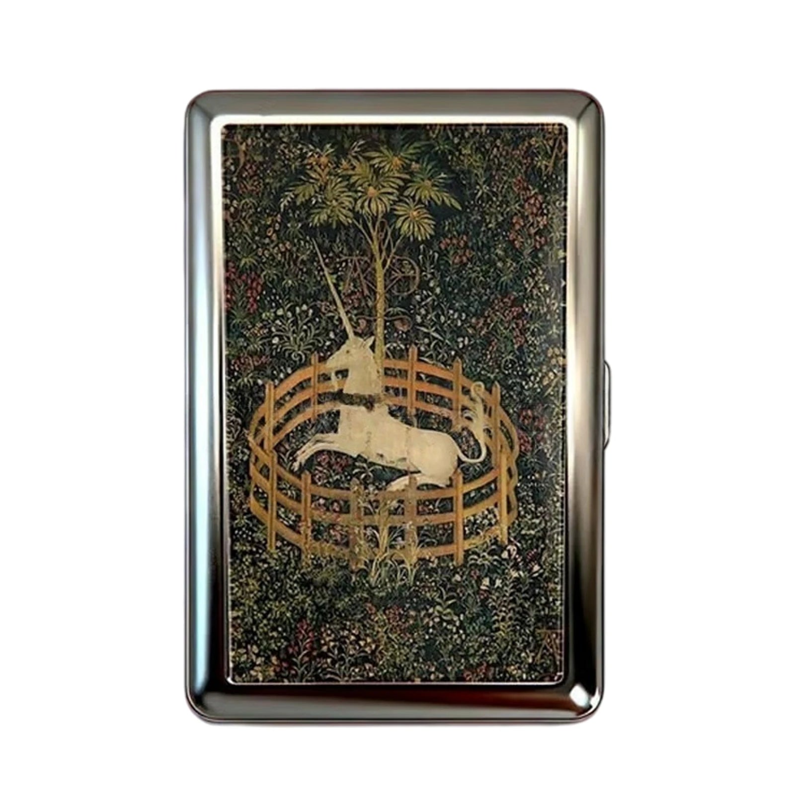 Vintage Style Metal Cigarette Carrying Case Art Deco Design Versatile Card & Cash Case Easy Snap Gift Idea for for Women and Men